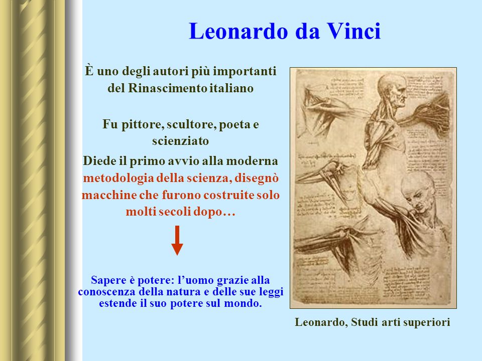Leonardo da Vinci È uno degli autori più importanti del Rinascimento italiano. Fu pittore, scultore, poeta e scienziato.