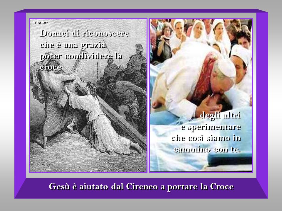 Gesù è aiutato dal Cireneo a portare la Croce
