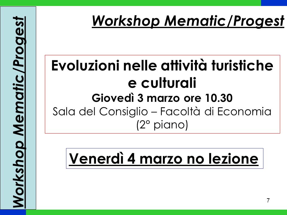 Workshop Mematic/Progest