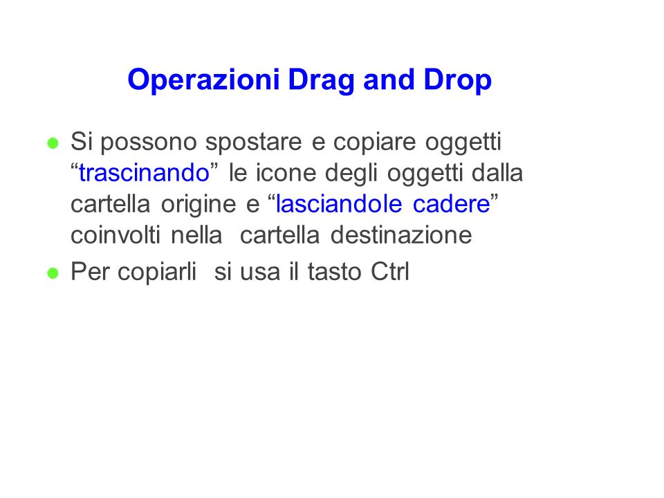 Operazioni Drag and Drop