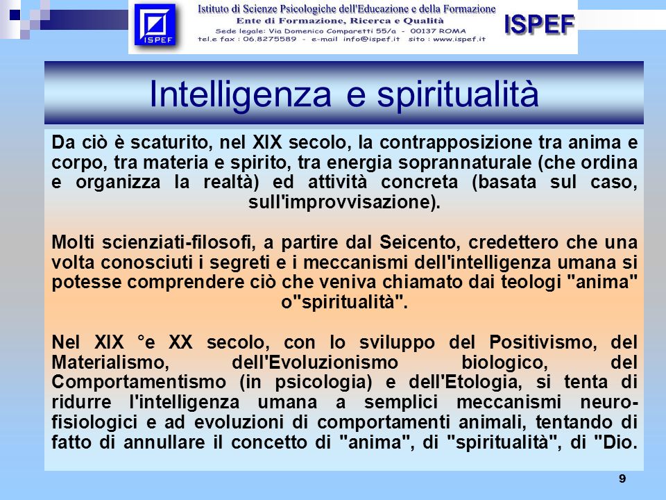 Intelligenza e spiritualità