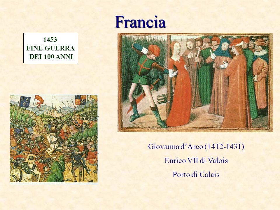 Francia Giovanna d’Arco ( ) Enrico VII di Valois