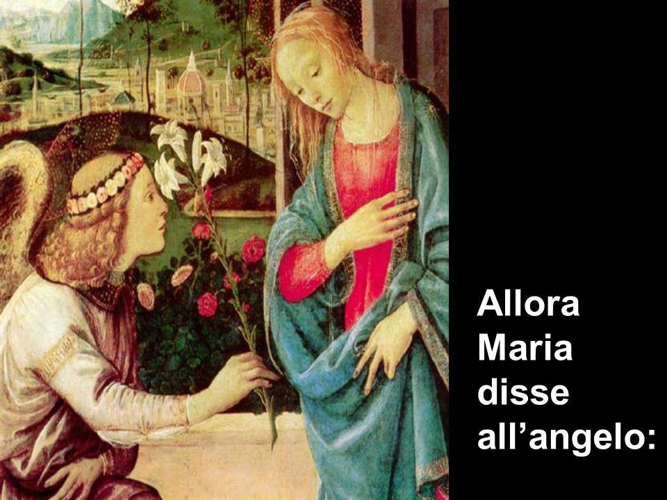 Allora Maria disse all’angelo: