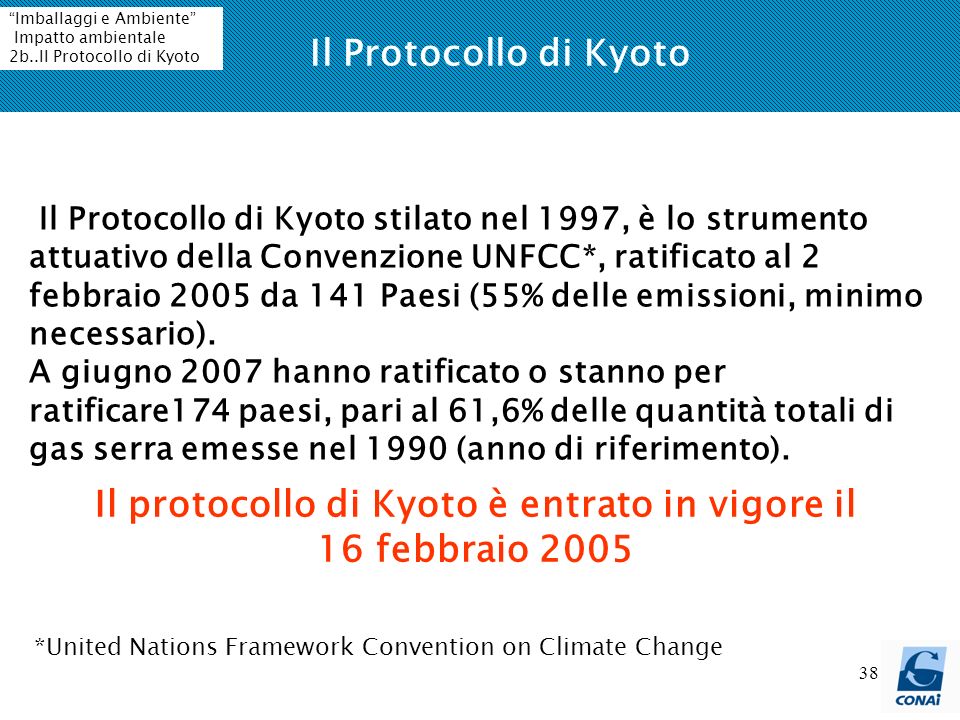 Il protocollo di Kyoto è entrato in vigore il