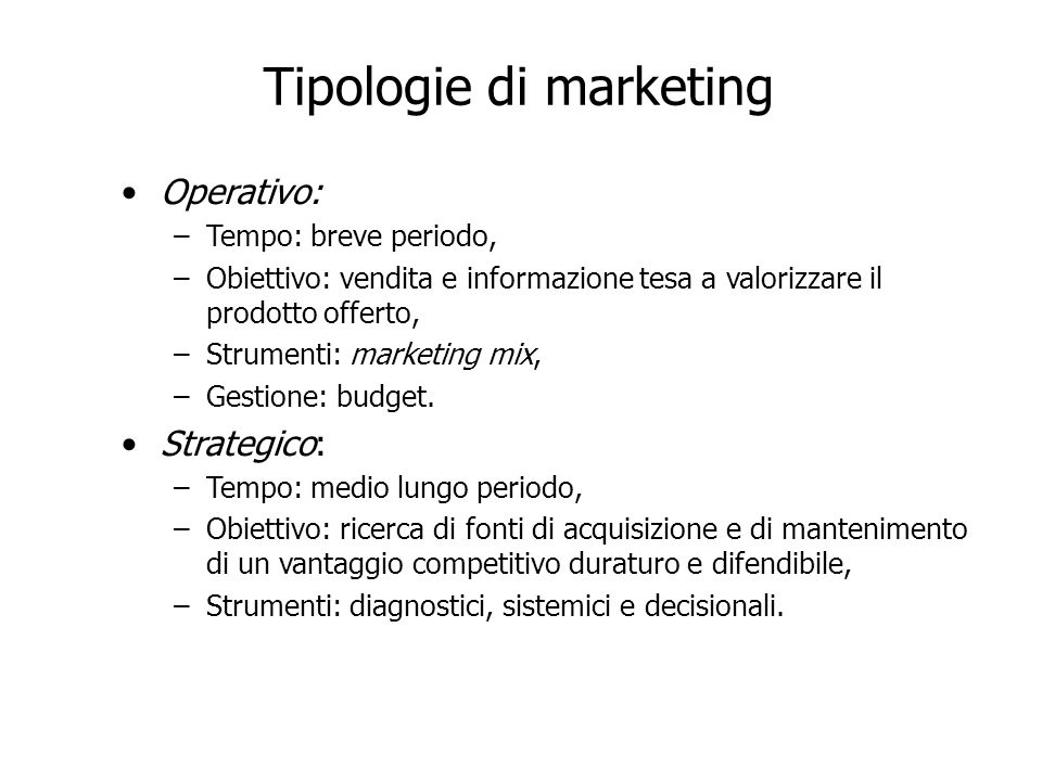 Tipologie di marketing