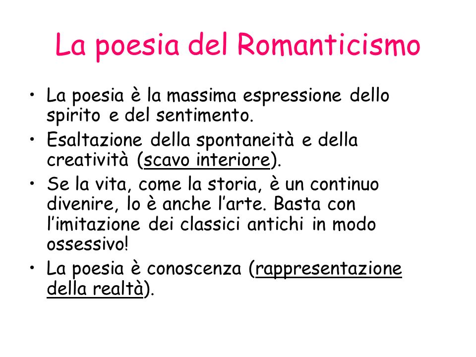 La poesia del Romanticismo