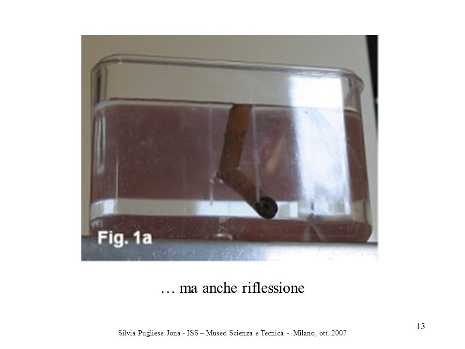 … ma anche riflessione Silvia Pugliese Jona - ISS – Museo Scienza e Tecnica - Milano, ott. 2007