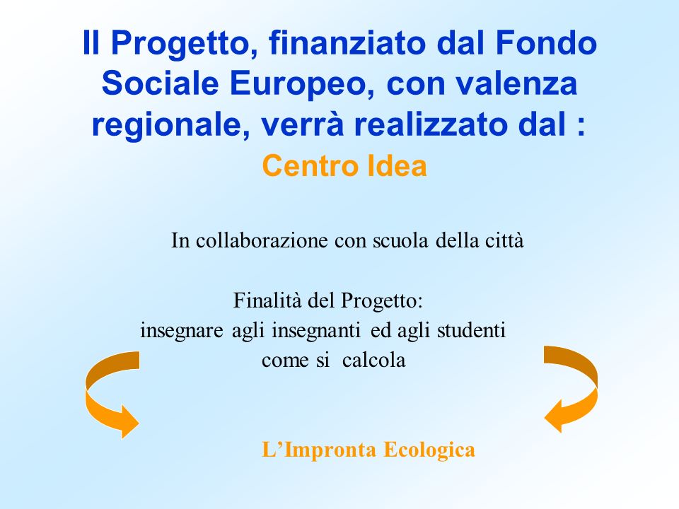 Il Progetto, finanziato dal Fondo Sociale Europeo, con valenza regionale, verrà realizzato dal :