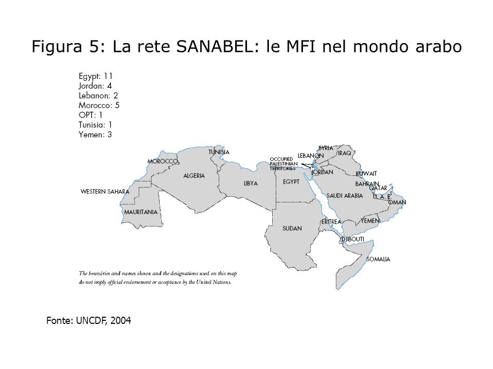 Figura 5: La rete SANABEL: le MFI nel mondo arabo
