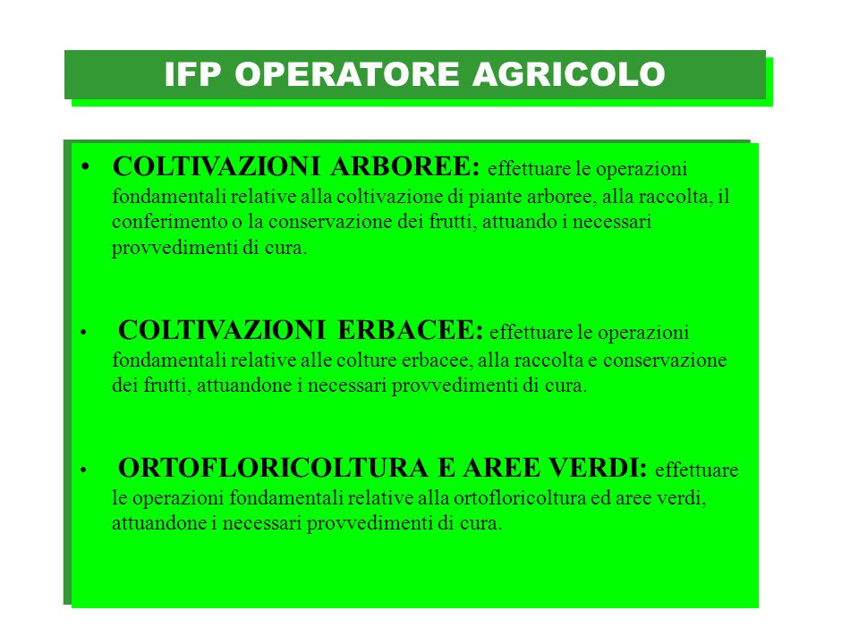 IFP OPERATORE AGRICOLO