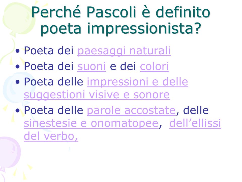 Perché Pascoli è definito poeta impressionista