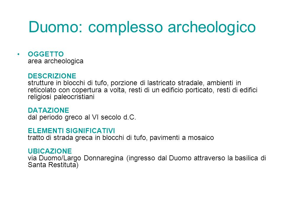 Duomo: complesso archeologico