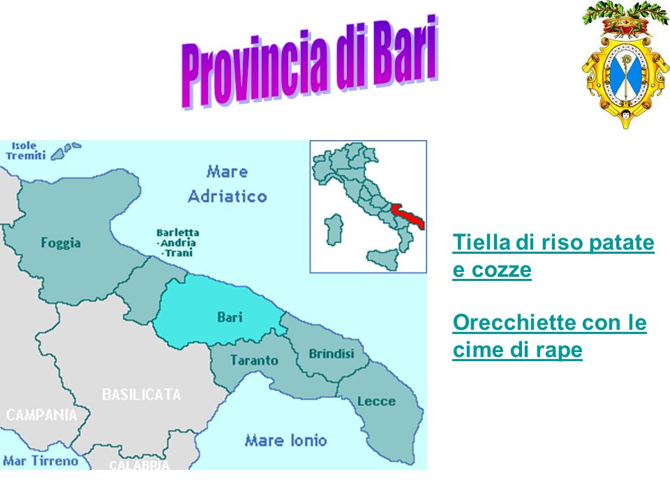 Provincia di Bari Tiella di riso patate e cozze