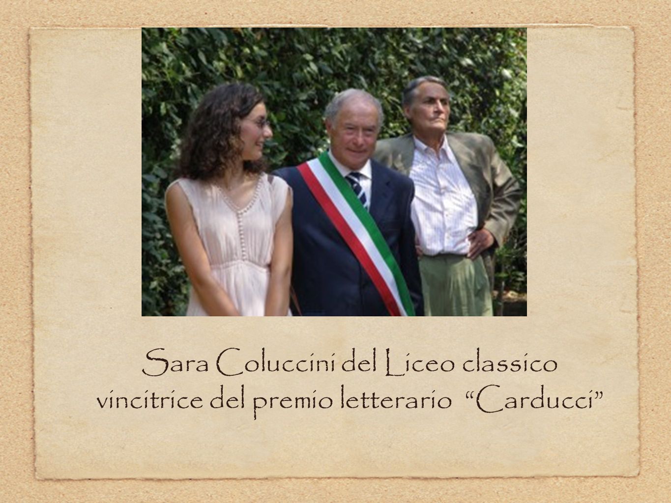 Sara Coluccini del Liceo classico vincitrice del premio letterario Carducci