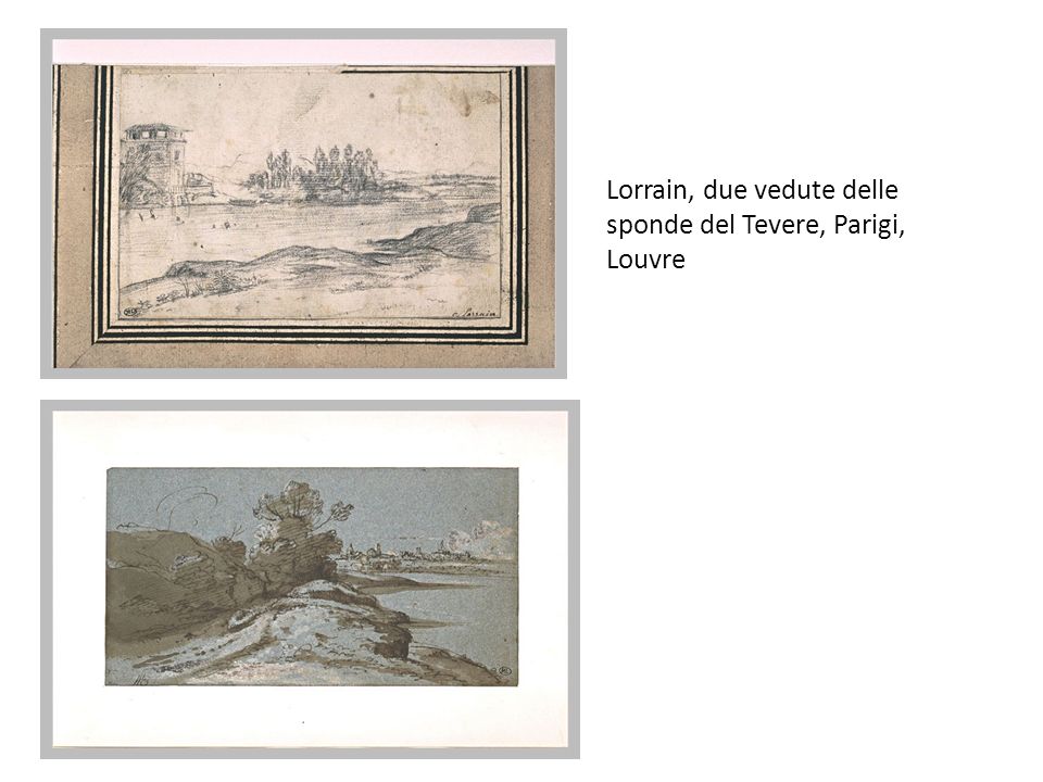 Lorrain, due vedute delle sponde del Tevere, Parigi, Louvre