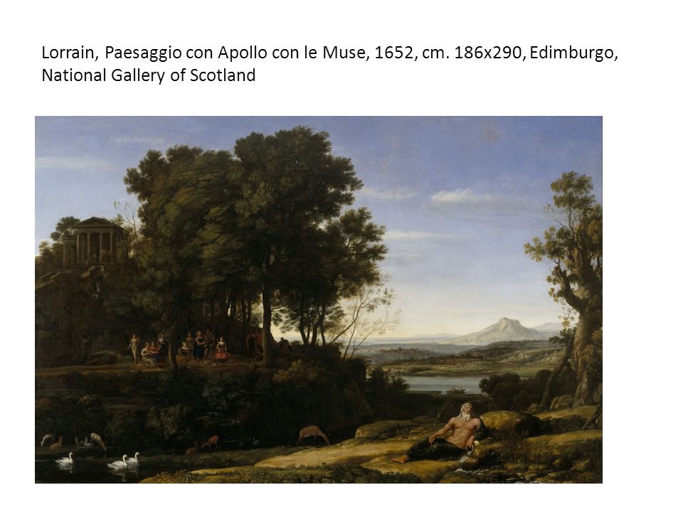 Lorrain, Paesaggio con Apollo con le Muse, 1652, cm