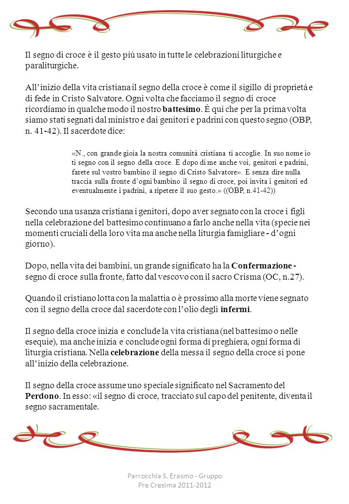 Parrocchia S. Erasmo - Gruppo Pre Cresima