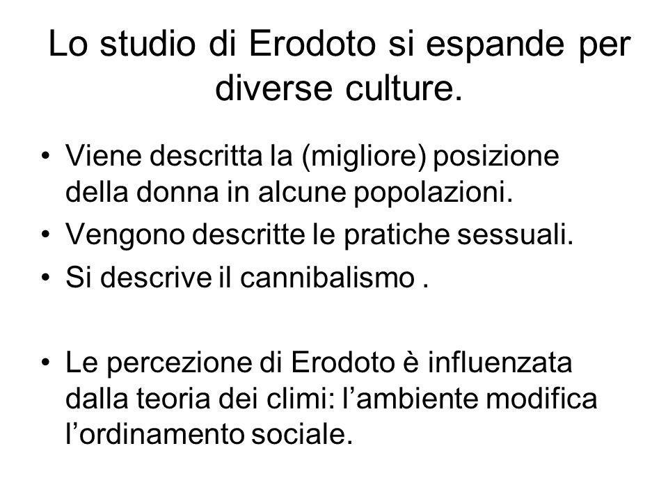 Lo studio di Erodoto si espande per diverse culture.