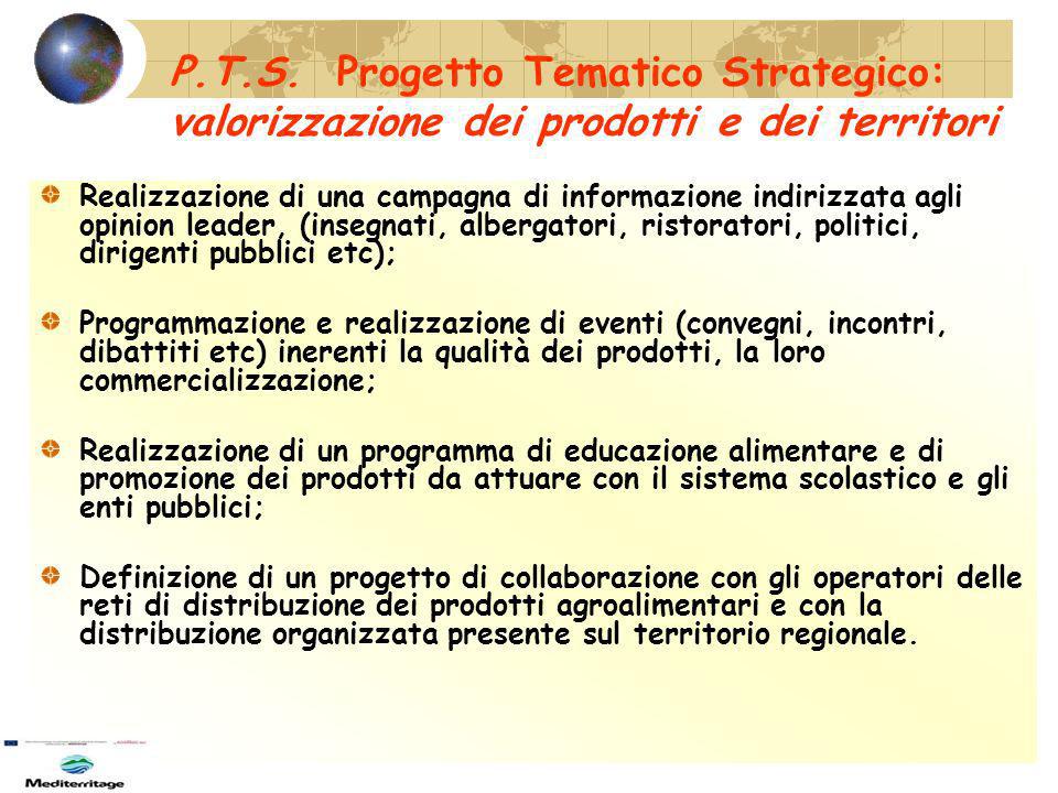 P.T.S. Progetto Tematico Strategico: valorizzazione dei prodotti e dei territori