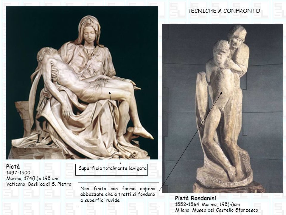 TECNICHE A CONFRONTO Pietà Pietà Rondanini