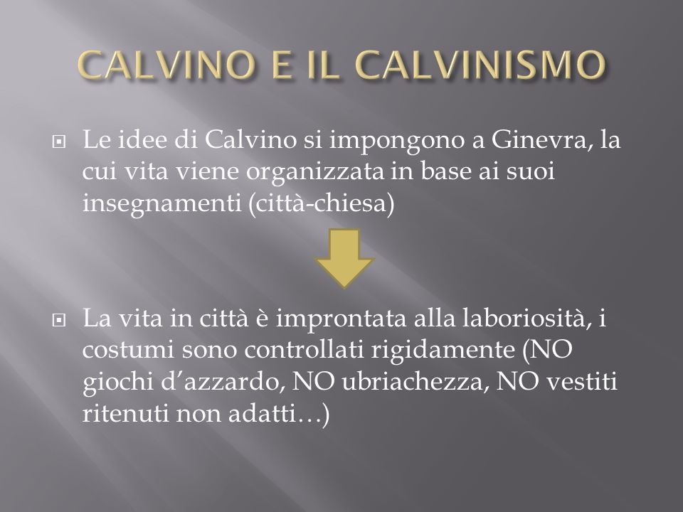 CALVINO E IL CALVINISMO