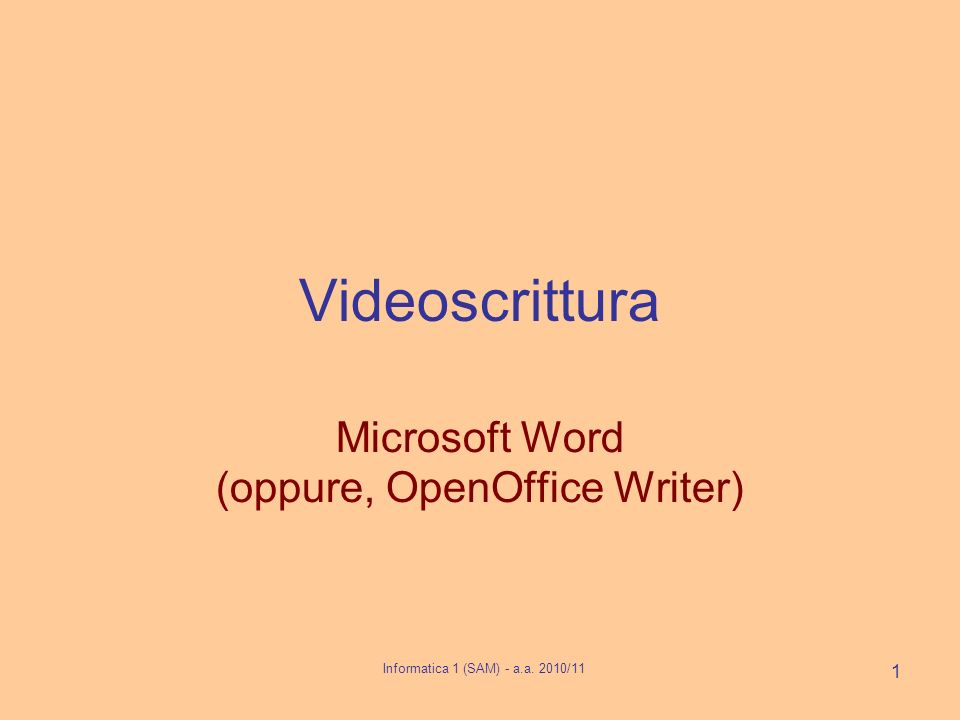 Microsoft Word (oppure, OpenOffice Writer)‏