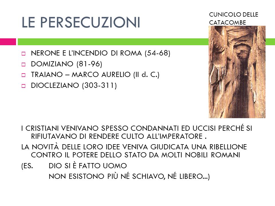 LE PERSECUZIONI NERONE E L’INCENDIO DI ROMA (54-68) DOMIZIANO (81-96)