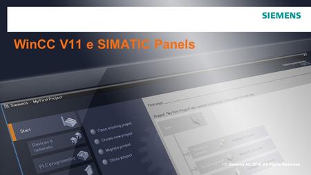 WinCC V11 e SIMATIC Panels