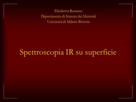 Spettroscopia IR su superficie