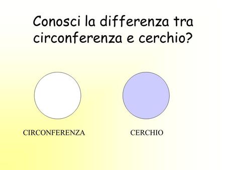 Conosci la differenza tra circonferenza e cerchio?