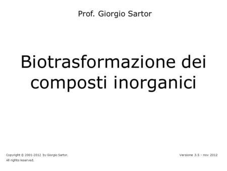 Biotrasformazione dei composti inorganici