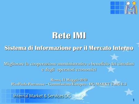 Rete IMI Sistema di Informazione per il Mercato Interno