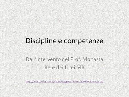 Discipline e competenze