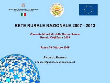 RETE RURALE NAZIONALE Giornata Mondiale della Donna Rurale