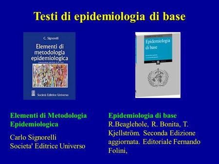 Testi di epidemiologia di base