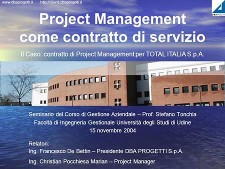 Project Management come contratto di servizio