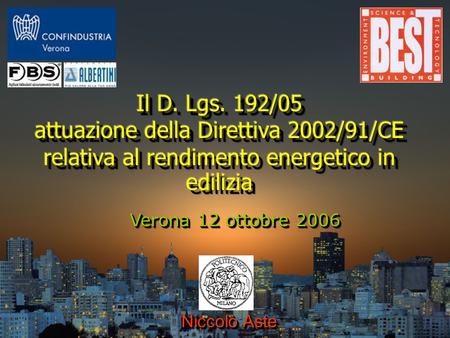 attuazione della Direttiva 2002/91/CE