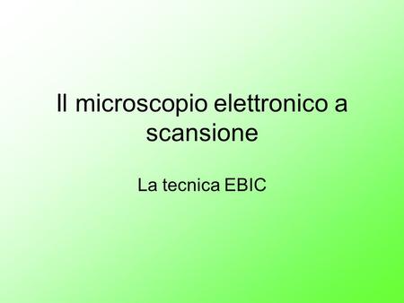 Il microscopio elettronico a scansione