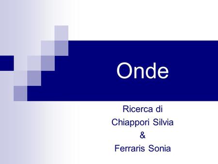 Ricerca di Chiappori Silvia & Ferraris Sonia