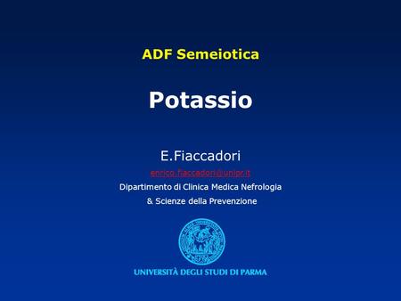 Potassio ADF Semeiotica E.Fiaccadori