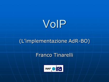 (L’implementazione AdR-BO) Franco Tinarelli