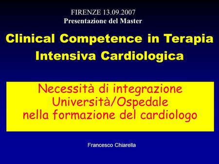 Clinical Competence in Terapia Intensiva Cardiologica