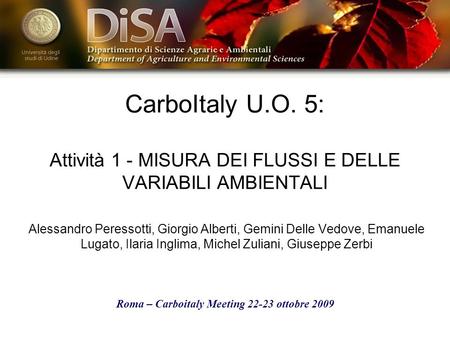 Roma – Carboitaly Meeting ottobre 2009