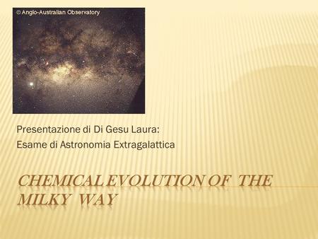 Chemical evolution of the milky way