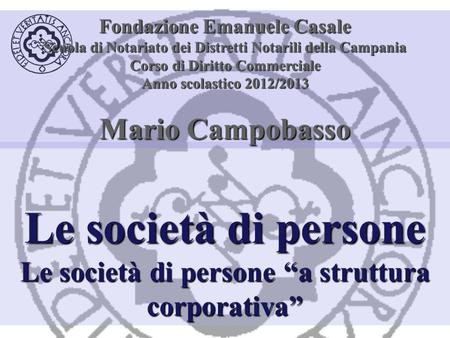 Le società di persone Mario Campobasso