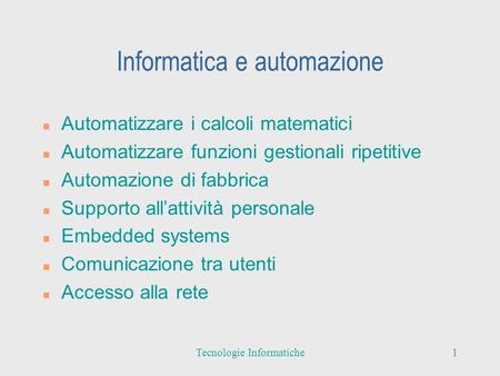 Informatica e automazione