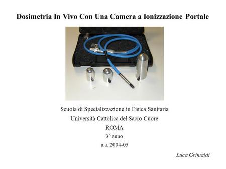 Dosimetria In Vivo Con Una Camera a Ionizzazione Portale