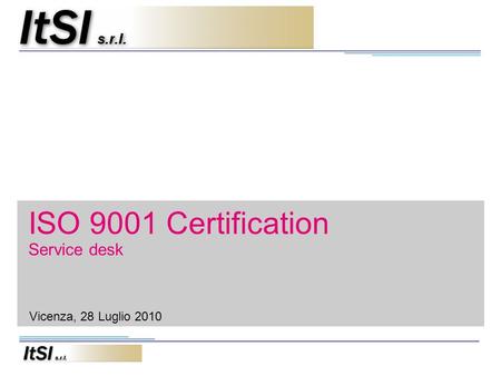 ISO 9001 Certification Service desk