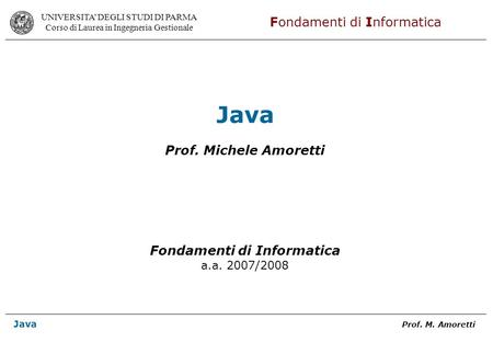 Fondamenti di Informatica