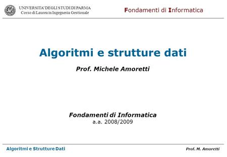 Algoritmi e strutture dati